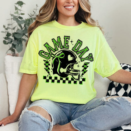 COQUETTE GAME DAY *BLACK/GREEN-BLACK OUTLINE* - DTF TRANSFER