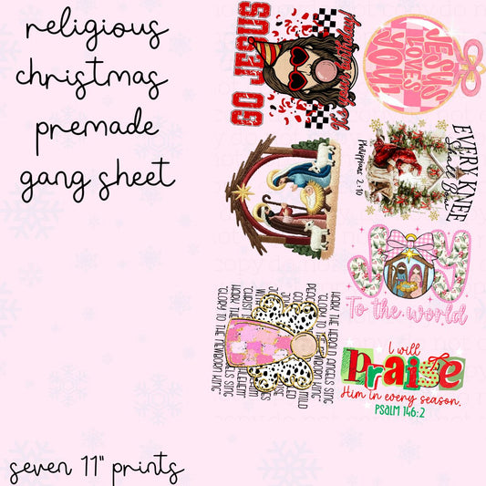 RELIGIOUS CHRISTMAS *2025* - 22.5X36 - DTF PREMADE GANG SHEET