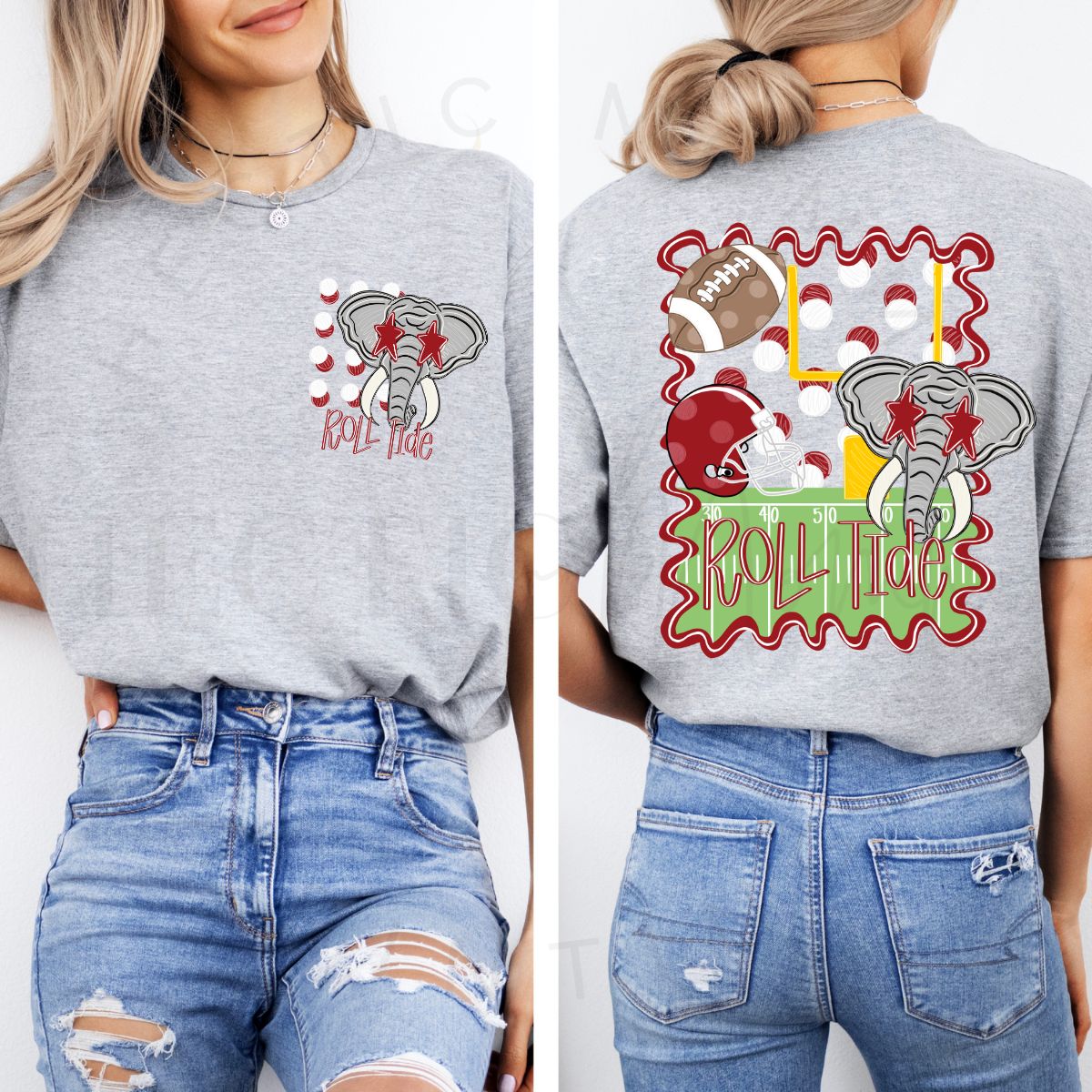 ROLL TIDE *FRONT+BACK* - DTF TRANSFER