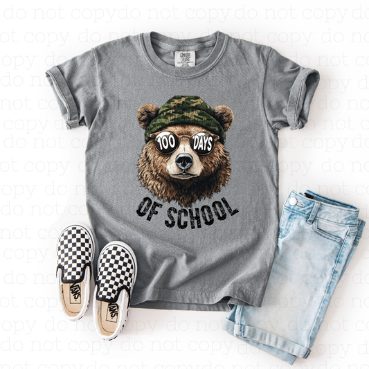 100 DAYS OF SCHOOL - CAMO BEAR - DTF TRANSFER