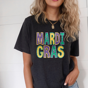 mardi gras faux glitter