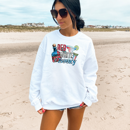 RED WHITE AND BOOZY DTF TRANSFER - Hectic Momma Printing