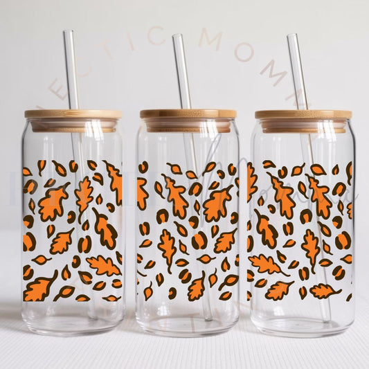 BURNT ORANGE LEAVES - UV DTF