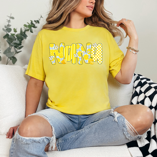 LEMON & FLORAL NANA - DTF TRANSFER - Hectic Momma Printing