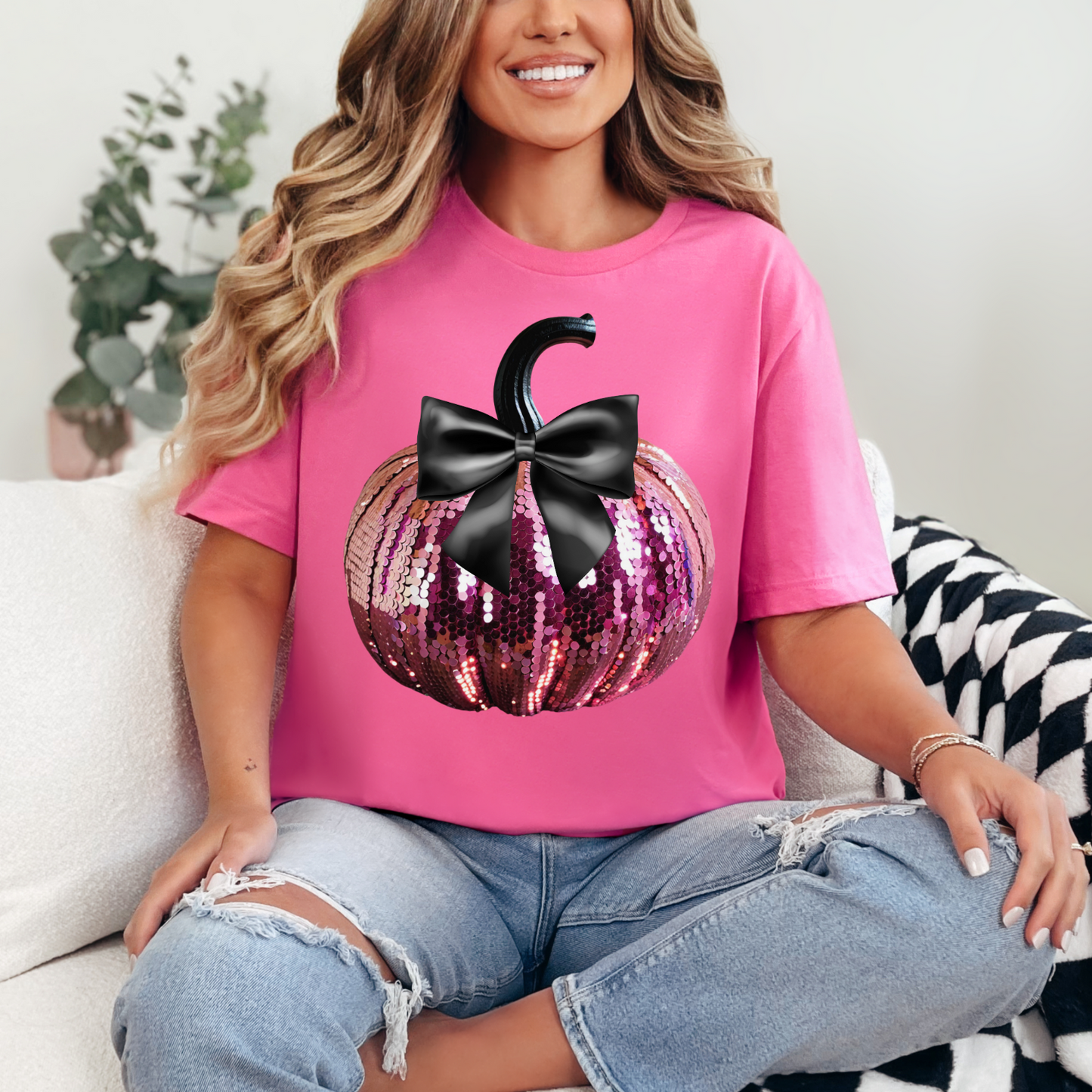 FAUX SEQUIN PUMPKIN - DTF TRANSFER