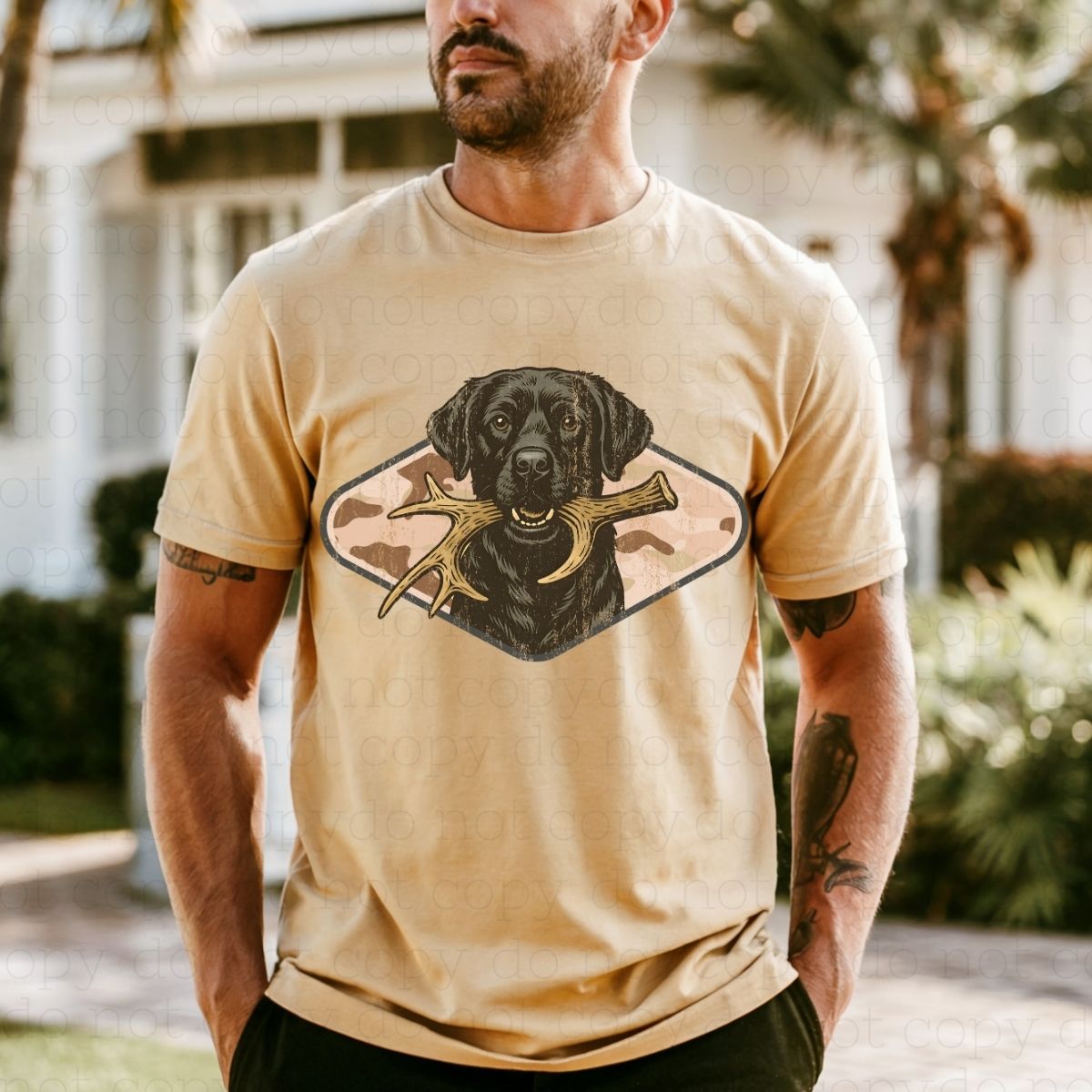 BLACK LAB HUNTING DOG - DTF TRANSFER