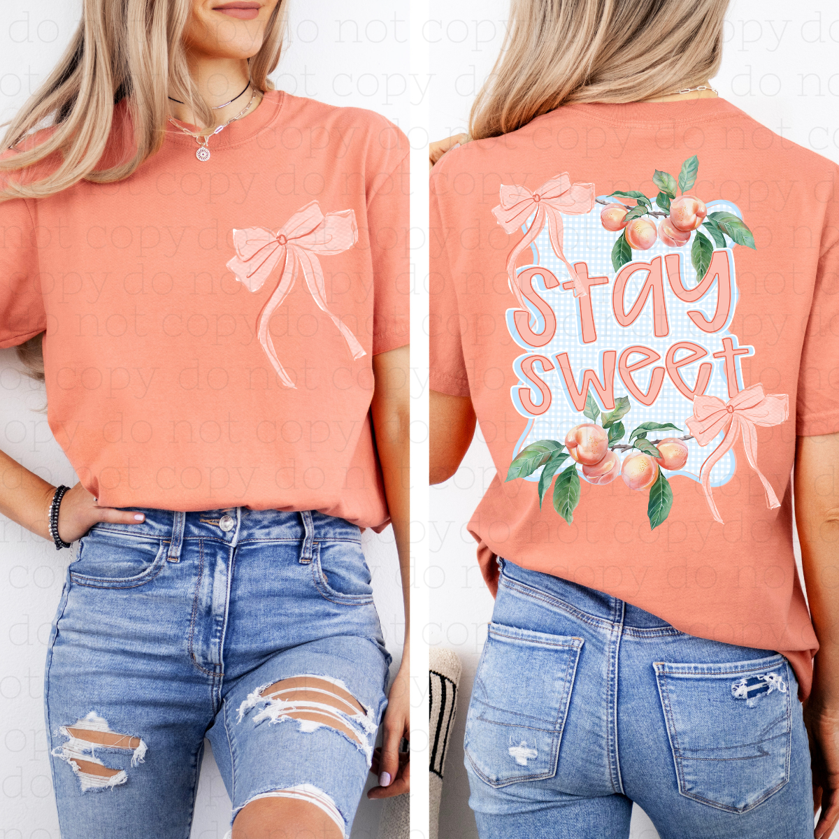 COQUETTE STAY SWEET - FRONT+BACK - DTF TRANSFER - Hectic Momma Printing