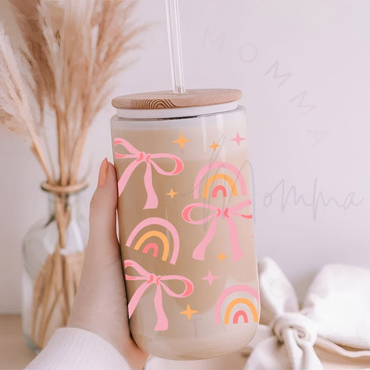COQUETTE PINK BOWS & RAINBOWS - UV DTF