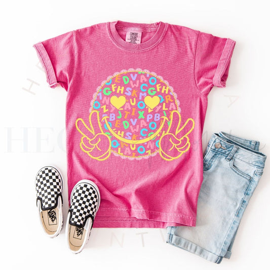 ALPHABET SMILEY FACE - DTF TRANSFER