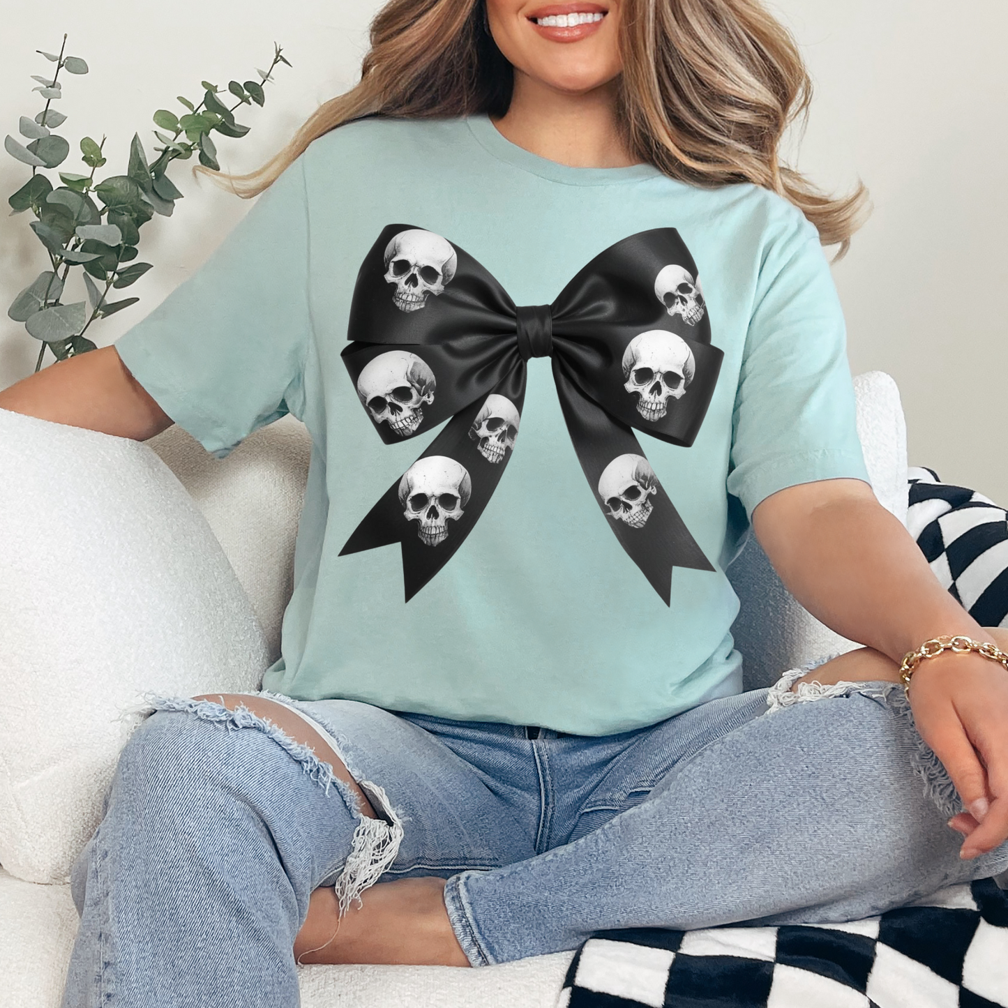 BLACK SKULL COQUETTE BOW - DTF TRANSFER