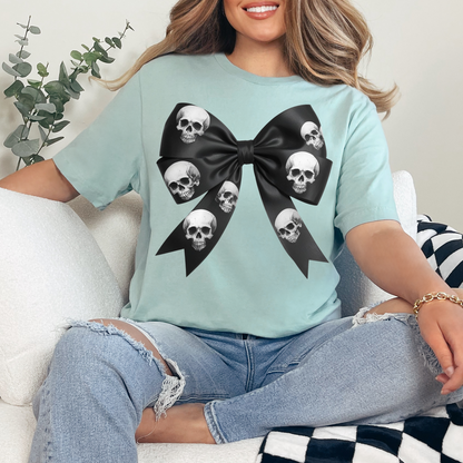 BLACK SKULL COQUETTE BOW - DTF TRANSFER