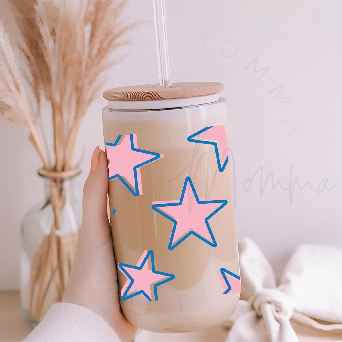 PINK & BLUE STARS - UV DTF