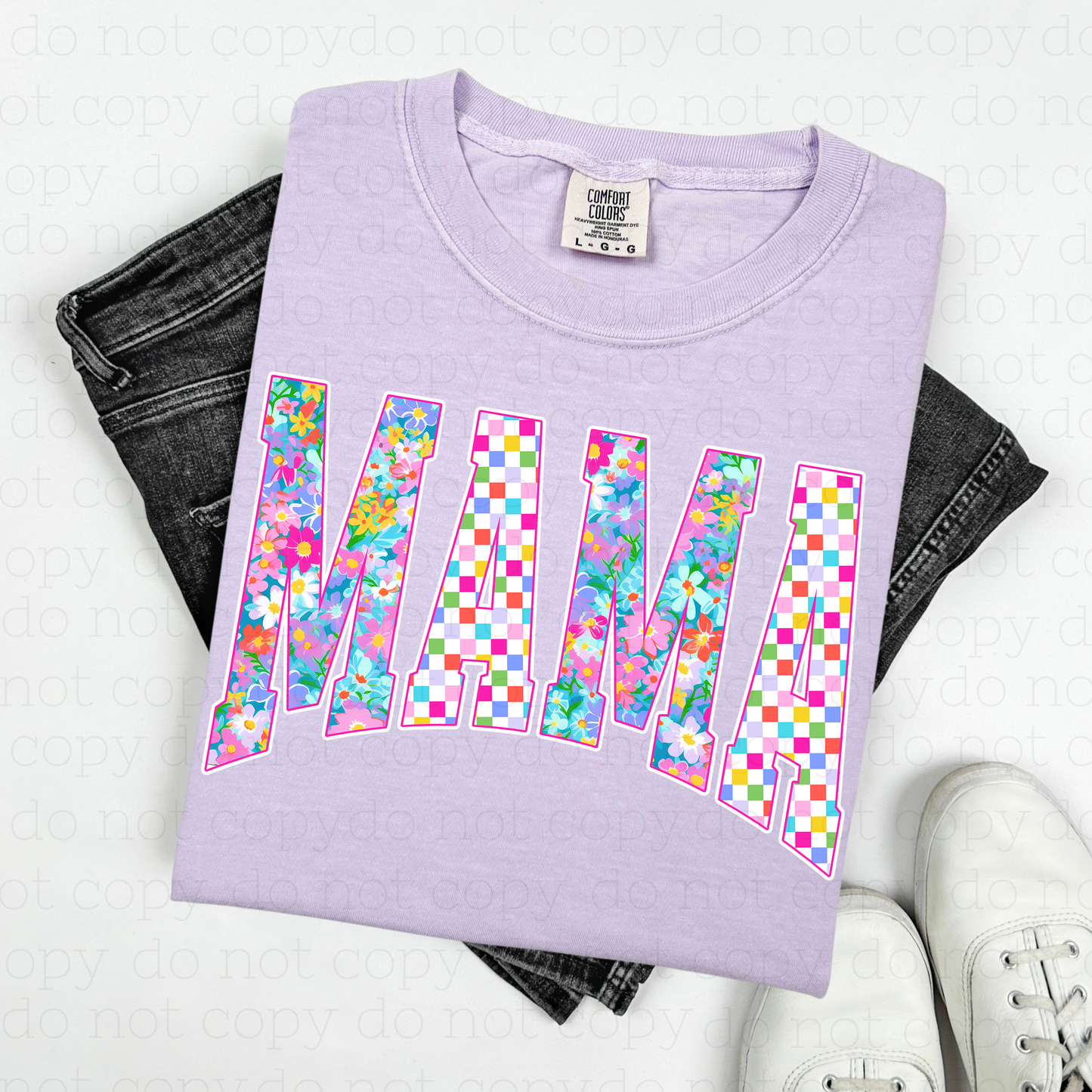 FLORAL CHECKERED MAMA - DTF TRANSFER