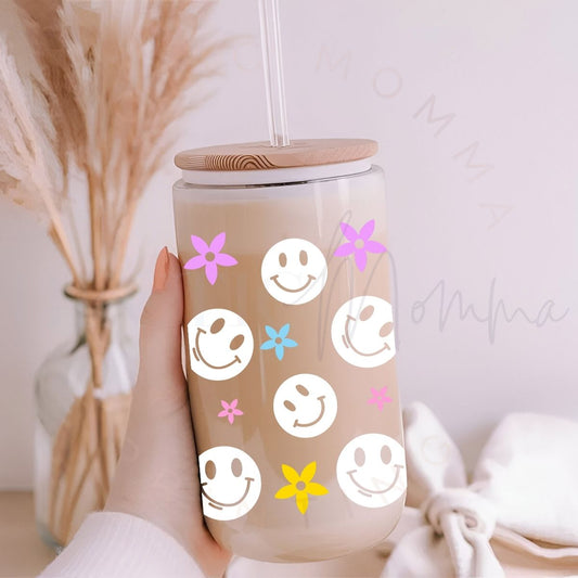 FLORAL SMILEY FACES - UV DTF
