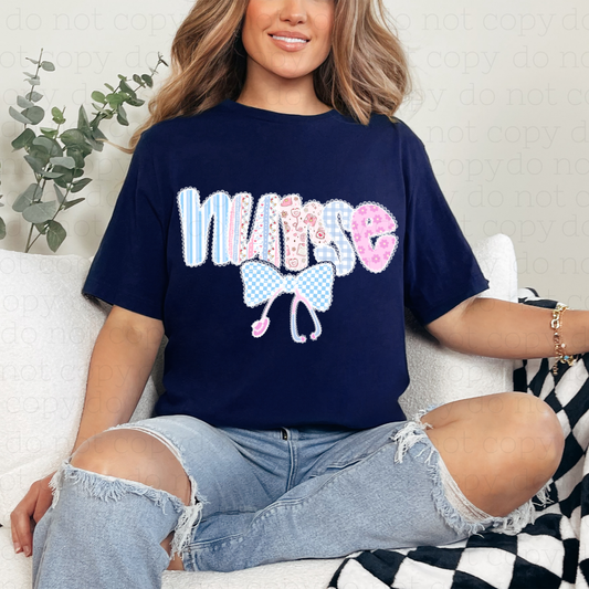 COQUETTE PREPPY NURSE - DTF TRANSFER - Hectic Momma Printing