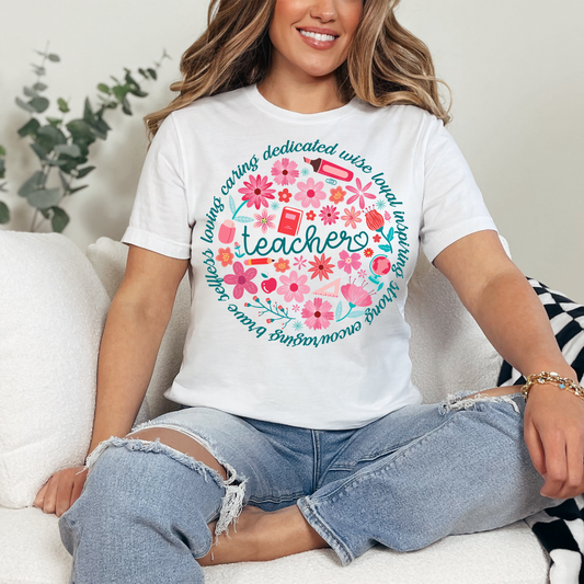 BOHO FLORAL TEACHER -  DTF TRANSFER