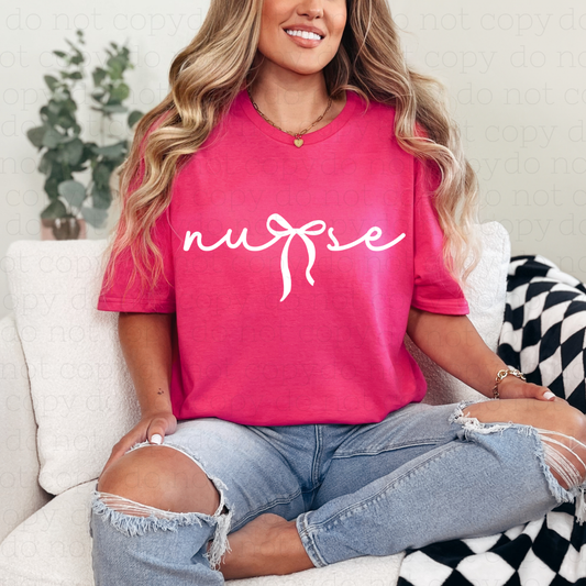 COQUETTE NURSE - WHITE TEXT - DTF TRANSFER - Hectic Momma Printing