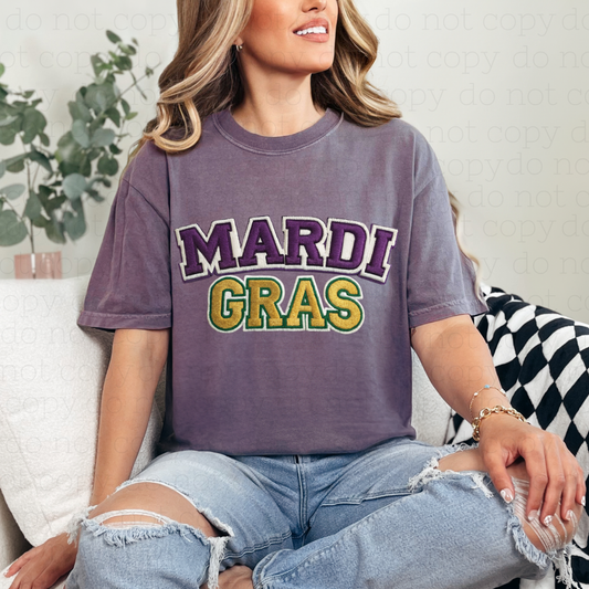 MARDI GRAS - FAUX YARN/FAUX EMBROIDERY - DTF TRANSFER