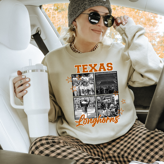 texas longhorns collage dtf transfer