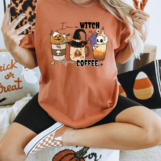 I'M A WITCH BEFORE COFFEE - DTF TRANSFER - Hectic Momma Printing