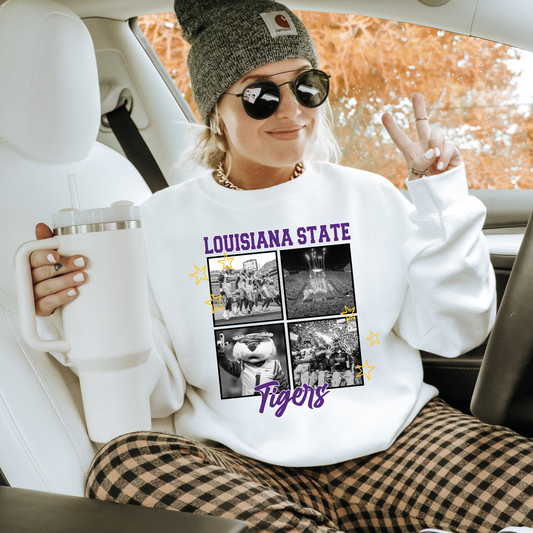 LUS Tigers collage dtf transfer