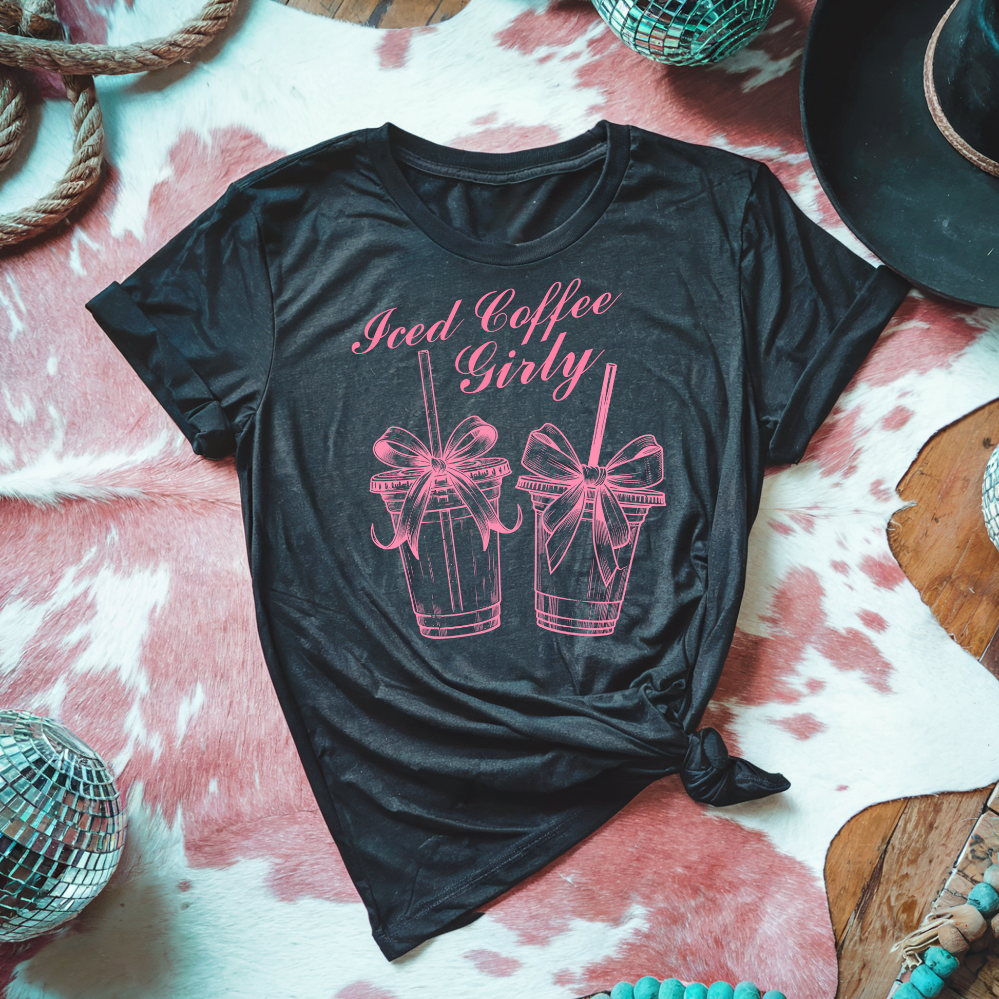 ICED COFFEE GIRLY COQUETTE - DTF TRANSFER - Hectic Momma Printing