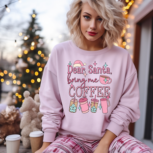 Dear Santa Coffee Pink DTF