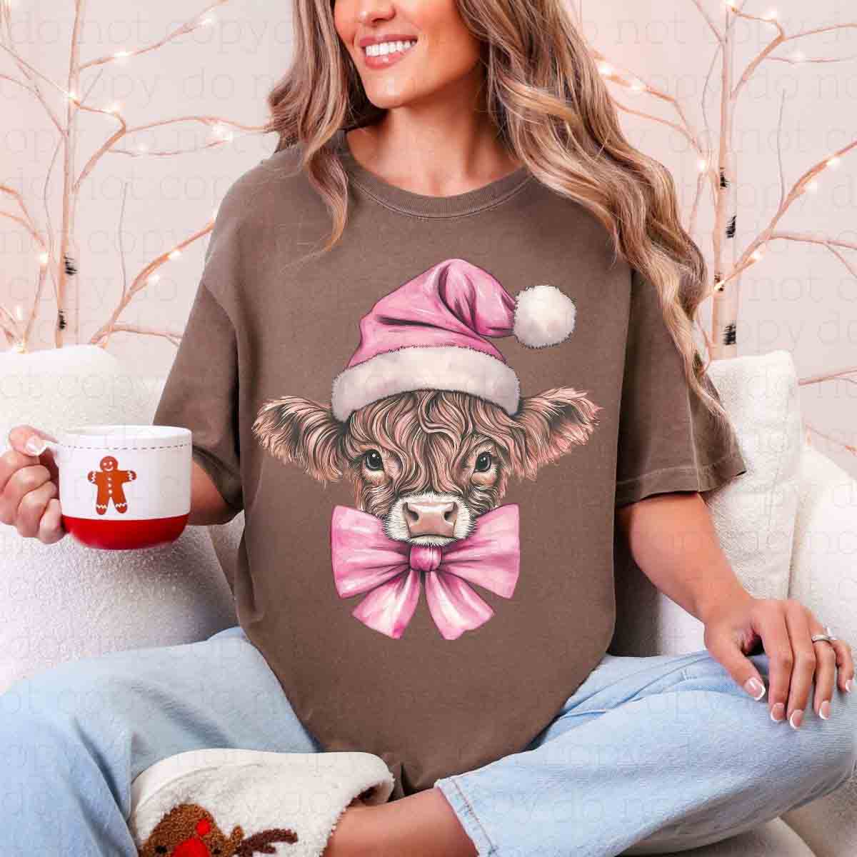 COQUETTE PINK CHRISTMAS HIGHLAND - DTF TRANSFER