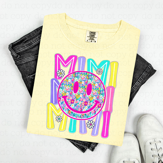MIMI FLORAL SMILEY - DTF TRANSFER