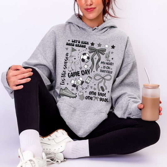 COQUETTE SOCCER GAME DAY DOODLE - DTF TRANSFER - Hectic Momma Printing