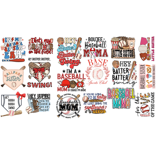 Sister  Baseball Sticky Icky Sticker - Hectic Momma Printing