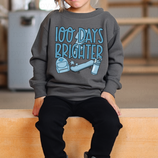 100 DAYS BRIGHTER - BLUE - DTF TRANSFER
