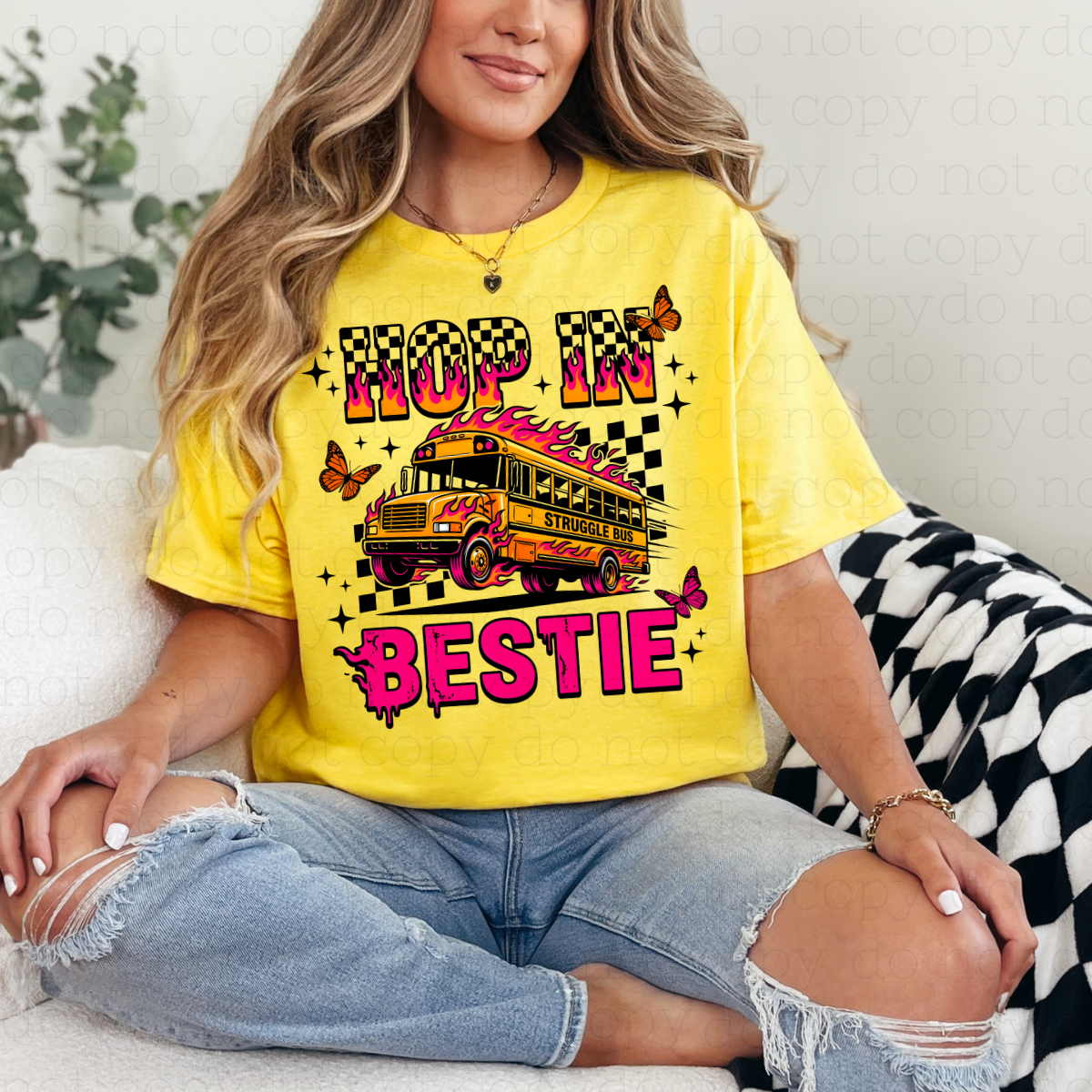 HOP IN BESTIE - DTF TRANSFER - Hectic Momma Printing