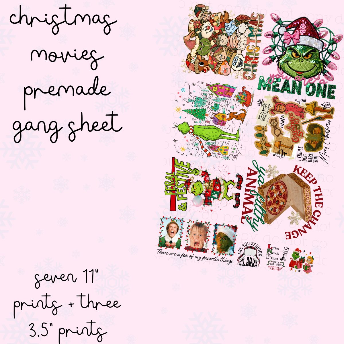 CHRISTMAS MOVIES *2025* - 22.5X36 - DTF PREMADE GANG SHEET