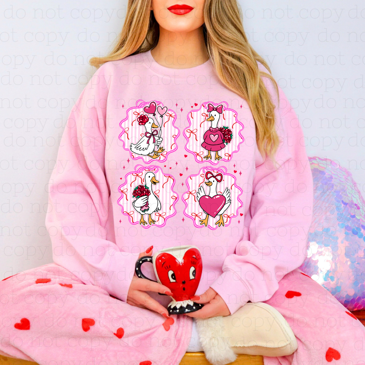 COQUETTE VALENTINES DAY GOOSE FRAMES - DTF TRANSFER - Hectic Momma Printing