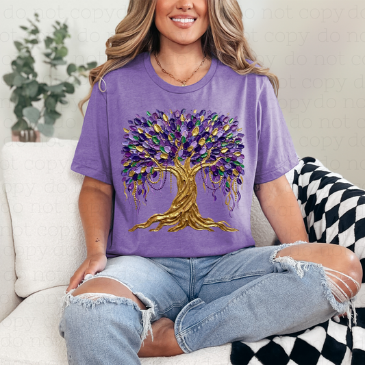 PAINTED MARDI GRAS TREE - DTF TRANSFER
