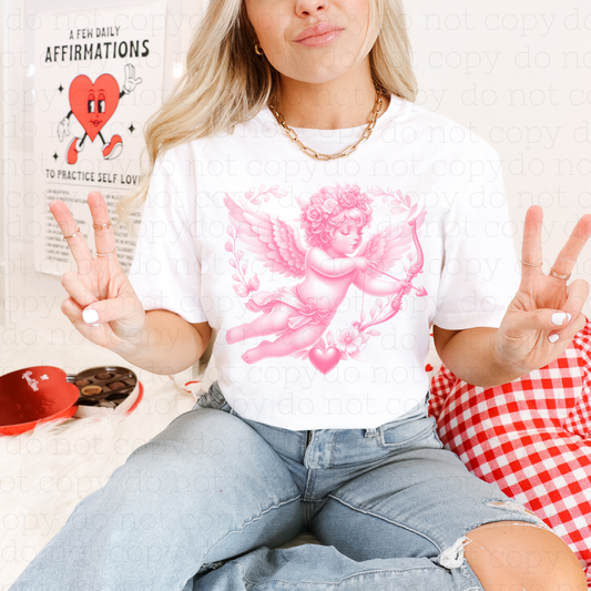 PINK HALFTONE CUPID - DTF TRANSFER
