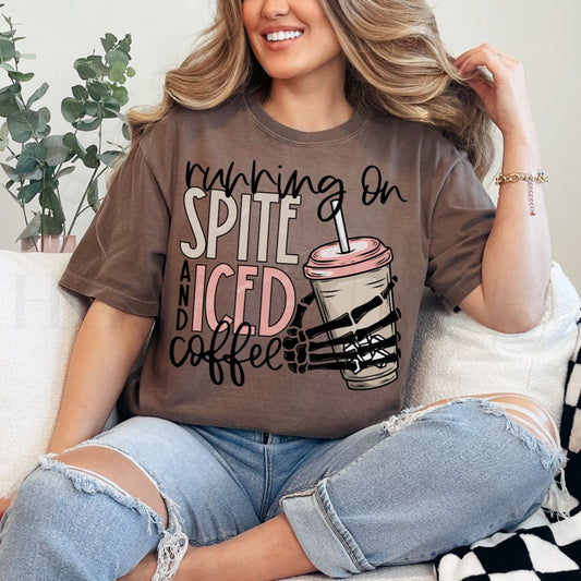 RUNNING ON SPITE AND ICED COFFEE - DTF TRANSFER