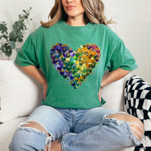 OMBRE PAINTED HEARTS - DTF TRANSFER