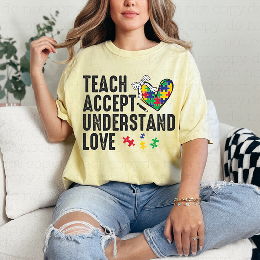 COQUETTE TEACH ACCEPT UNDERSTAND LOVE - DTF TRANSFER - Hectic Momma Printing