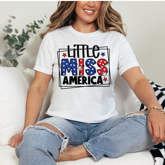LITTLE MISS AMERICA - DTF TRANSFER