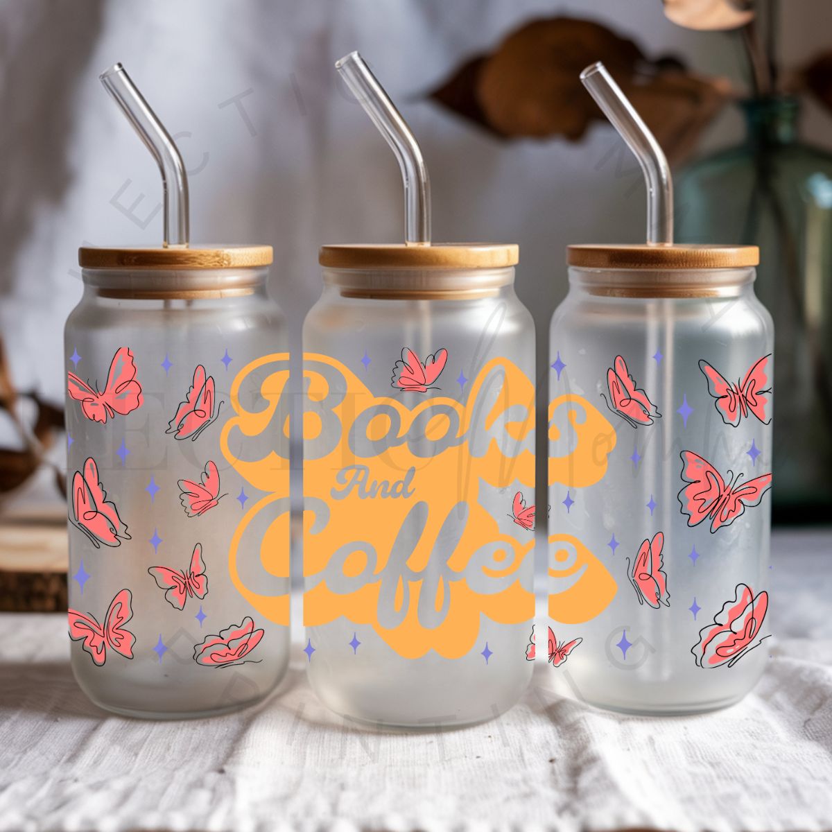 BOOKS AND COFFEE - UV DTF