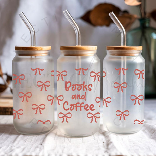 COQUETTE BOOKS AND COFFEE - UV DTF