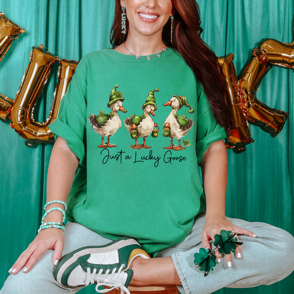 JUST A LUCKY GOOSE - DTF TRANSFER - Hectic Momma Printing