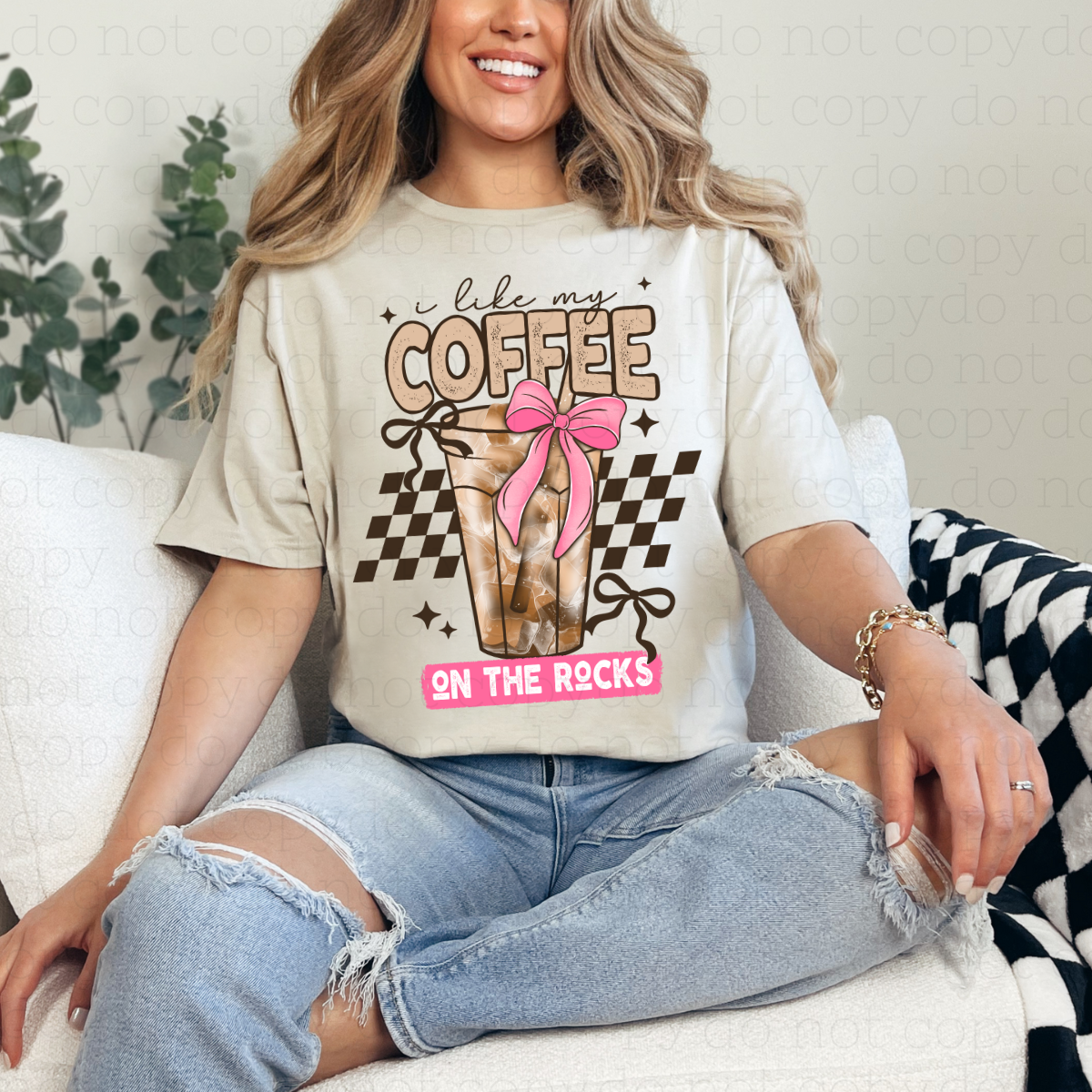 COQUETTE I LIKE MY COFFEE ON THE ROCKS - DTF TRANSFER - Hectic Momma Printing