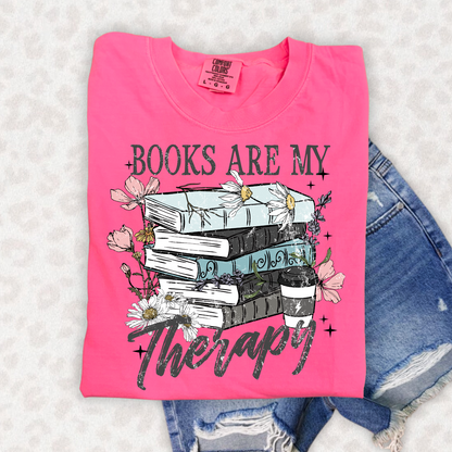 BOOKS ARE MY THERAPY -  DTF TRANSFER