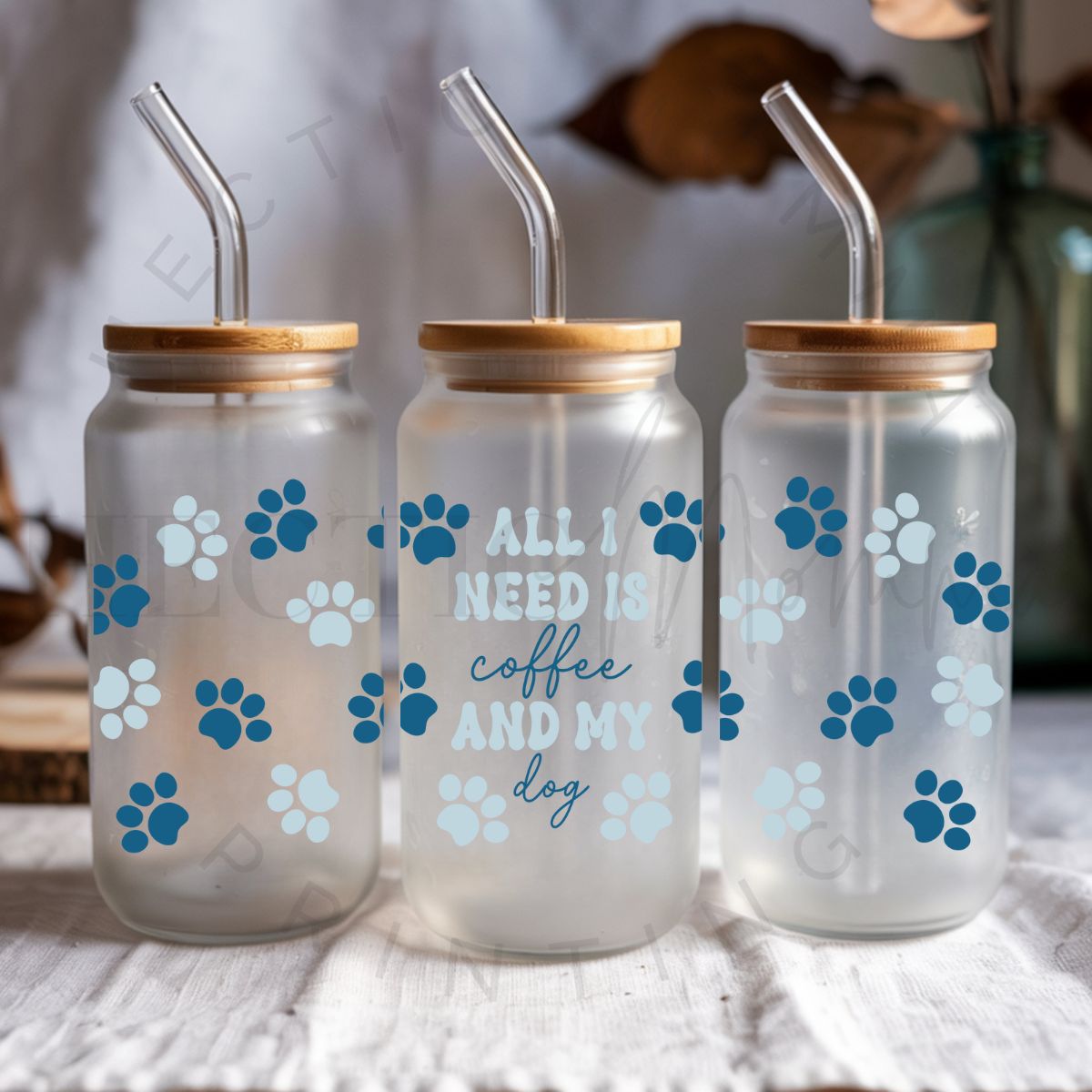 ALL I NEED IS COFFEE AND MY DOG - UV DTF