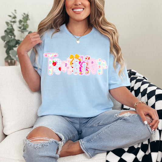 COQUETTE TEACHER - DTF TRANSFER - Hectic Momma Printing