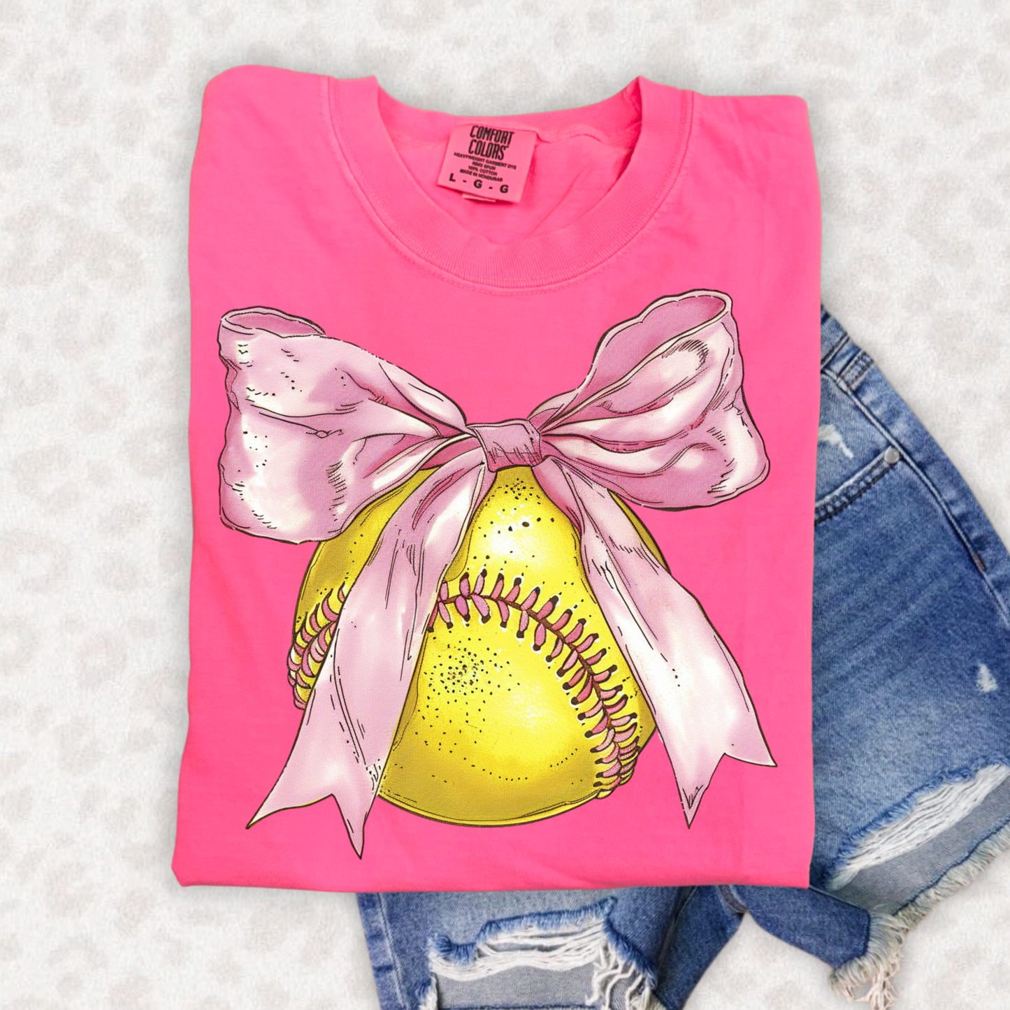 SOFTBALL BOW COQUETTE  - DTF TRANSFER - Hectic Momma Printing