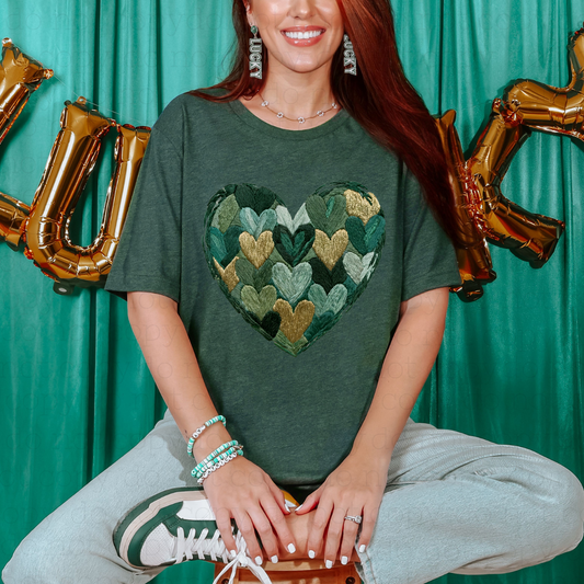 PAINTED ST PATRICK'S DAY HEART - DTF TRANSFER - Hectic Momma Printing